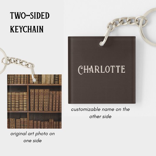 Personalized Vintage Library & Book Lover Name Schlüsselanhänger