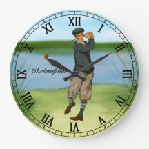 Personalized Vintage look Golfer Golf  swing