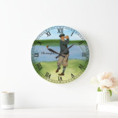 Personalized Vintage look Golfer Golf swing Große Wanduhr (Zuhause)