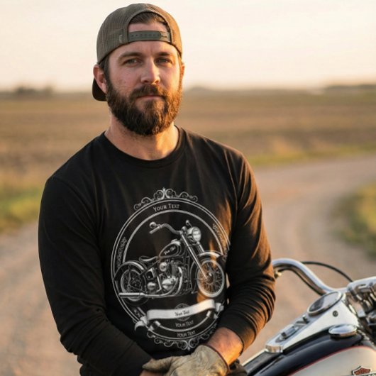 Personalized Vintage Motorcycle Biker Gift T-Shirt