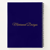 Personalized Vintage Navy Blue and Gold Christmas Notizblock (Rückseite)
