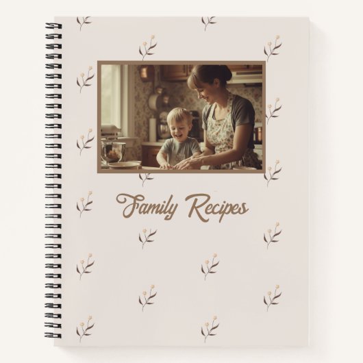 Personalized Vintage Photo Recipe Journal Notizblock (Vorderseite)