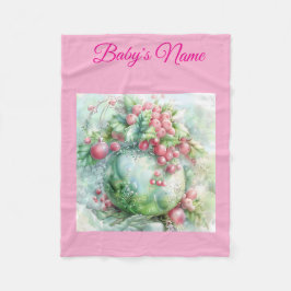 Personalized Vintage Pink Christmas Baby Blanket  Fleecedecke