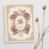 Personalized Vintage Rose Monogram Notebook Notizblock