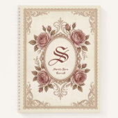 Personalized Vintage Rose Monogram Notebook Notizblock (Vorderseite)
