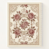 Personalized Vintage Rose Monogram Notebook Notizblock (Rückseite)