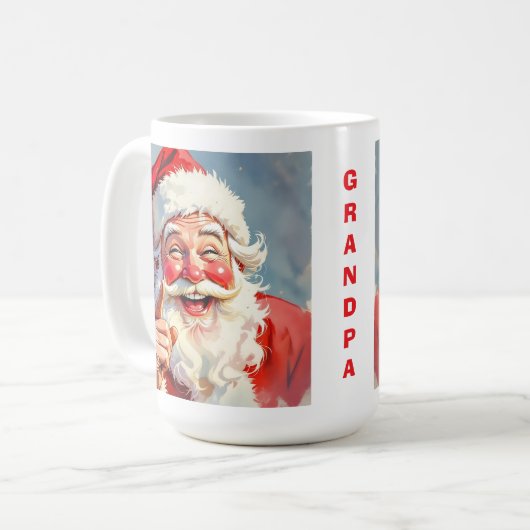 Personalized Vintage Santa Claus Christmas Kaffeetasse (Vorderseite Links)