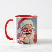 Personalized Vintage Santa Claus Christmas Tasse (Links)