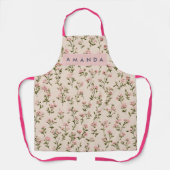 Personalized Vintage Soft Blush Wildflower Schürze (Vorderseite)