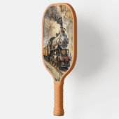 Personalized Vintage Steam Train Retro Travel Pickleball Schläger (Links)
