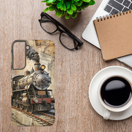 Personalized Vintage Steam Train | Retro Travel Samsung Galaxy Hülle
