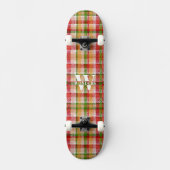 Personalized Vintage Tartan Plaid Print Skateboard (Vorderseite)