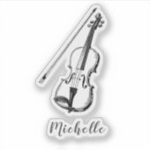 Personalized Vintage Violin musical Aufkleber (Vorderseite)