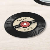 Personalized Vinyl Record Birthday Paper Coasters Runder Pappuntersetzer (Angewinkelt)