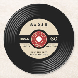 Personalized Vinyl Record Birthday Paper Coasters Runder Pappuntersetzer