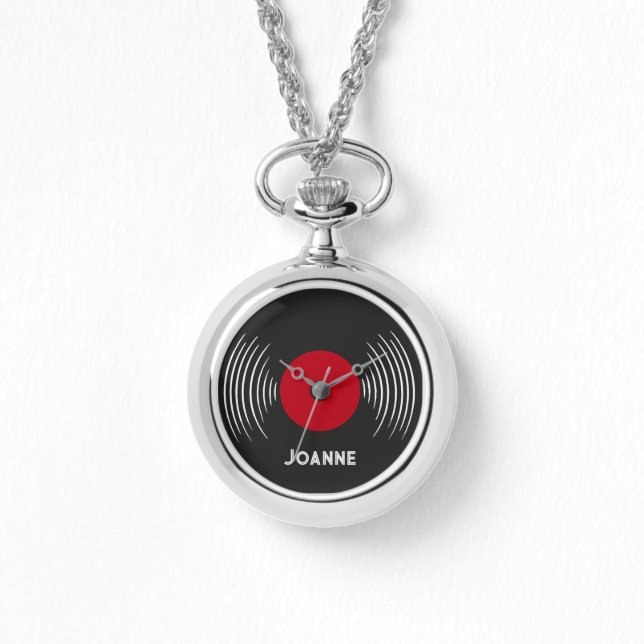 Personalized Vinyl Record Watch Armbanduhr (Vorderseite)