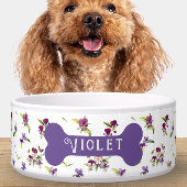 Personalized Violet Purple Floral Napf