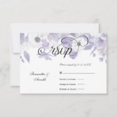 Personalized Violet Purple Flowers Wedding RSVP Karte (Vorderseite)