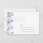 Personalized Violet Purple Flowers Wedding RSVP Karte (Rückseite)