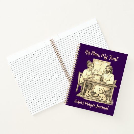 Personalized Violet Sepia Jesus Notebook Notizblock (Innenseite)