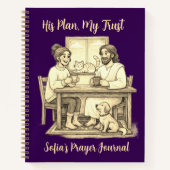 Personalized Violet Sepia Jesus Notebook Notizblock (Vorderseite)