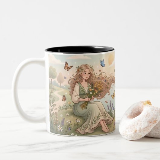 Personalized Virgo Zodiac Mug Zweifarbige Tasse (Mit Donut)