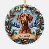 Personalized Vizsla Christmas Keramik Ornament (Vorne)