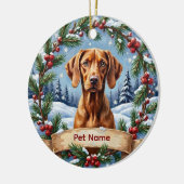 Personalized Vizsla Christmas Keramik Ornament (Links)