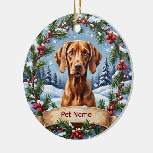 Personalized Vizsla Christmas Keramik Ornament (Links)