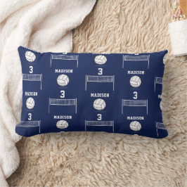 Personalized Volleyball Ball & Net Pattern Lendenkissen