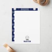 Personalized Volleyball Ball & Net Pattern Mitteilungskarte (Vorderseite/Rückseite Beispiel)