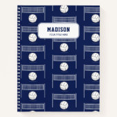 Personalized Volleyball Ball & Net Pattern Notizblock (Vorderseite)