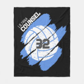Personalized Volleyball Player Blue and White Fleecedecke (Vorderseite)