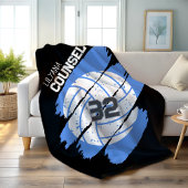 Personalized Volleyball Player Blue and White Fleecedecke