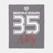 Personalized Volleyball Player School Colors Fleecedecke (Vorderseite)