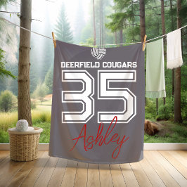 Personalized Volleyball Player School Colors Fleecedecke