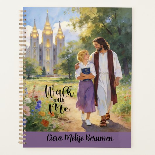 Personalized 'Walk with Me' Christian LDS Planner4 Planer (Vorderseite)