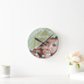 Personalized Wall Clock Baby Boy Stats Runde Wanduhr (Zuhause)