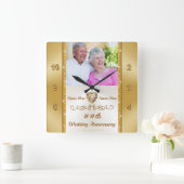 Personalized Wall Clocks for Anniversary, ANY YEAR Quadratische Wanduhr (Zuhause)