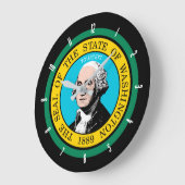 Personalized Washington State Flag Design Große Wanduhr (Winkel)