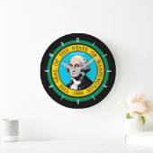 Personalized Washington State Flag Design Große Wanduhr (Zuhause)