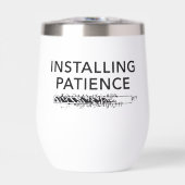 personalized water bottle, installing patience (Vorderseite)