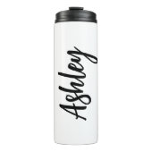 Personalized Water Bottle with Straw – Custom Name Thermosbecher (Vorderseite)