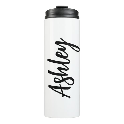 Personalized Water Bottle with Straw – Custom Name Thermosbecher (Vorderseite)