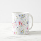 Personalized|| Watercolor-BlumenTasse Kaffeetasse (VorderseiteRechts)