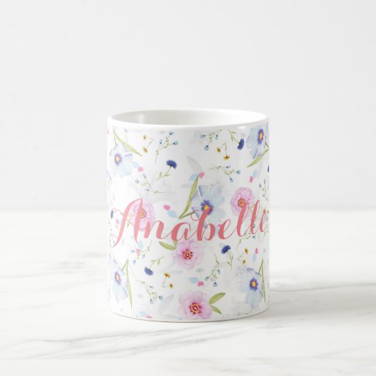Personalized|| Watercolor-BlumenTasse Kaffeetasse (Mittel)