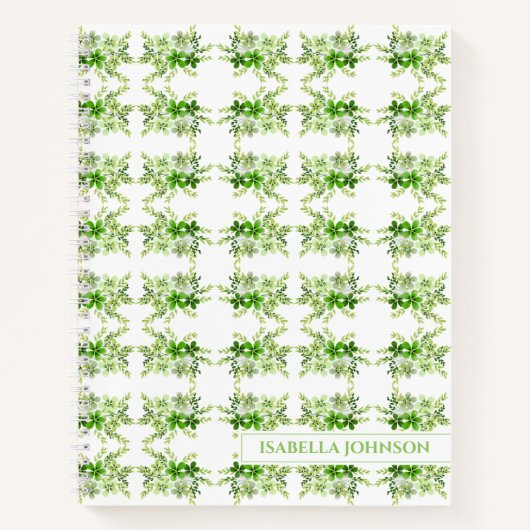 Personalized Watercolor Botanical Notebook Notizblock (Vorderseite)