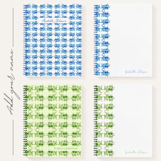 Personalized Watercolor Botanical Notebook Notizblock
