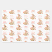 Personalized Watercolor Bunny Happy Easter  Geschenkpapier Set (Vorderseite 2)
