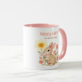 Personalized Watercolor Bunny Happy Easter  Tasse (VorderseiteRechts)